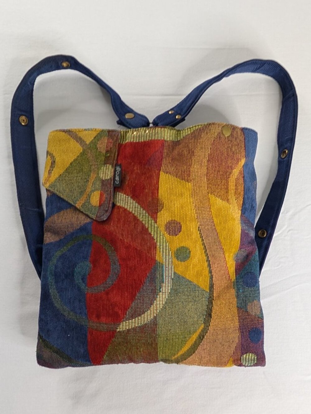 Carogi Carson Rogers Convertible Corduroy Geometric Print Backpack Bag